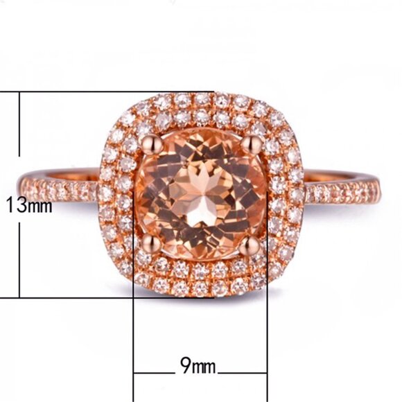 Luxury Wedding Rose Gold Plated Imitate Moissanite Ring for Women, VIP… - Picture 5 of 5